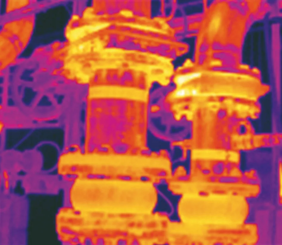 Thermal image of an industrial plant