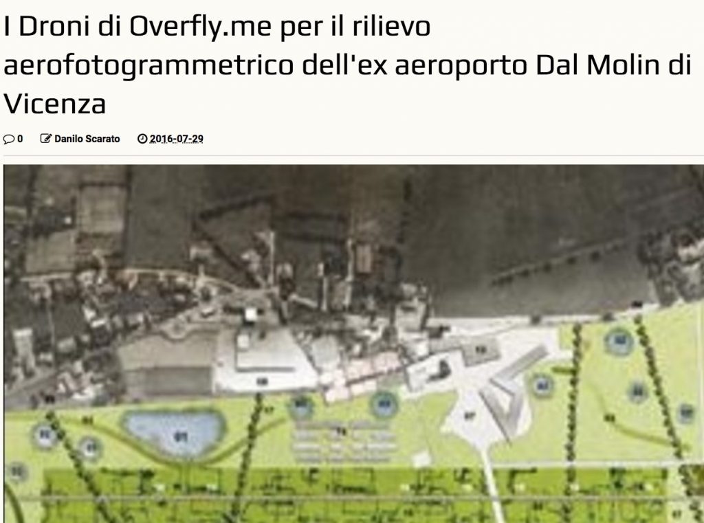 Articolo sul rilievo con drone di un’ex area militare