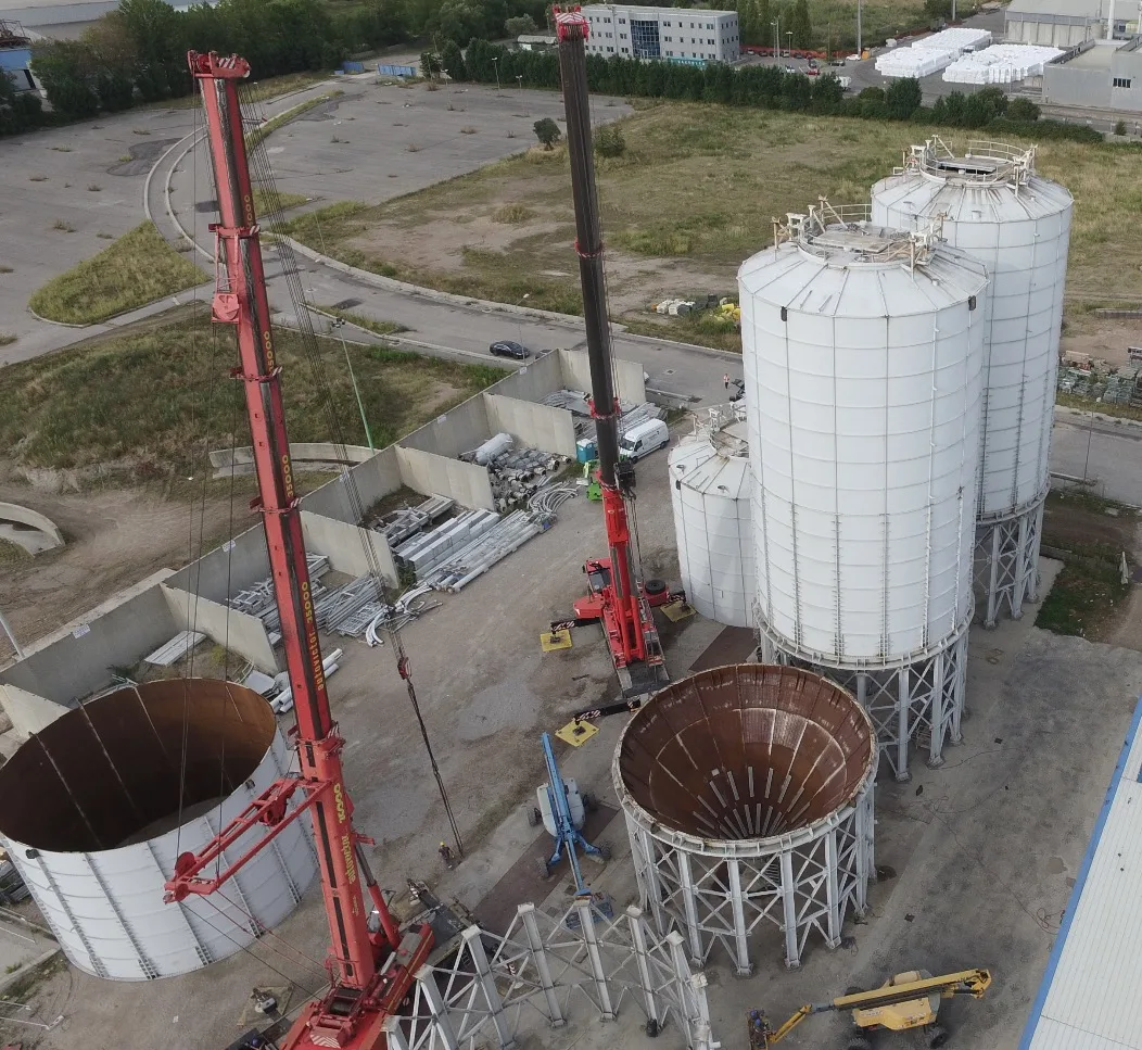 Industrial plant inspected by drone