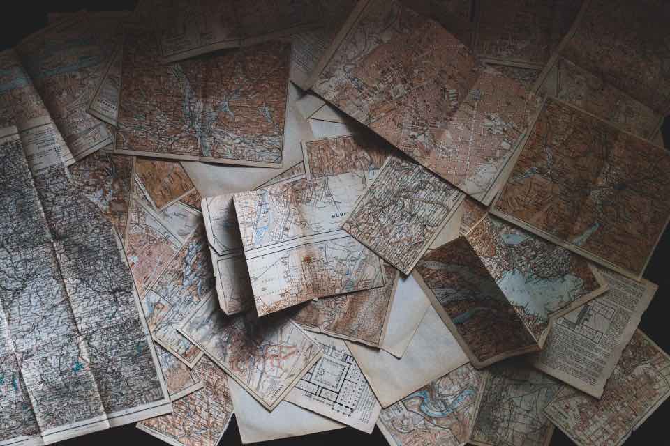 carta storica con fotogrammetria con drone