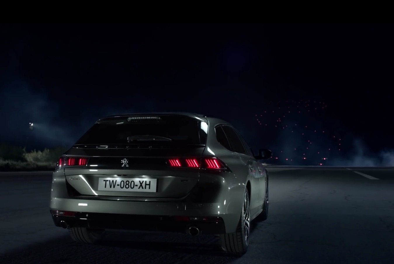 Drone light show for a car launch