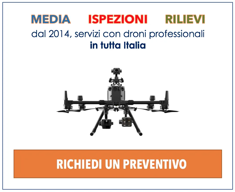 richiedi un preventivo per le tue attività con droni a %country%. Overfly.me opera in tutta Italia