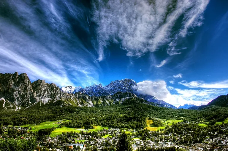 drone quality aerial footage in the Dolomite Alps in Cortina d'Ampezzo