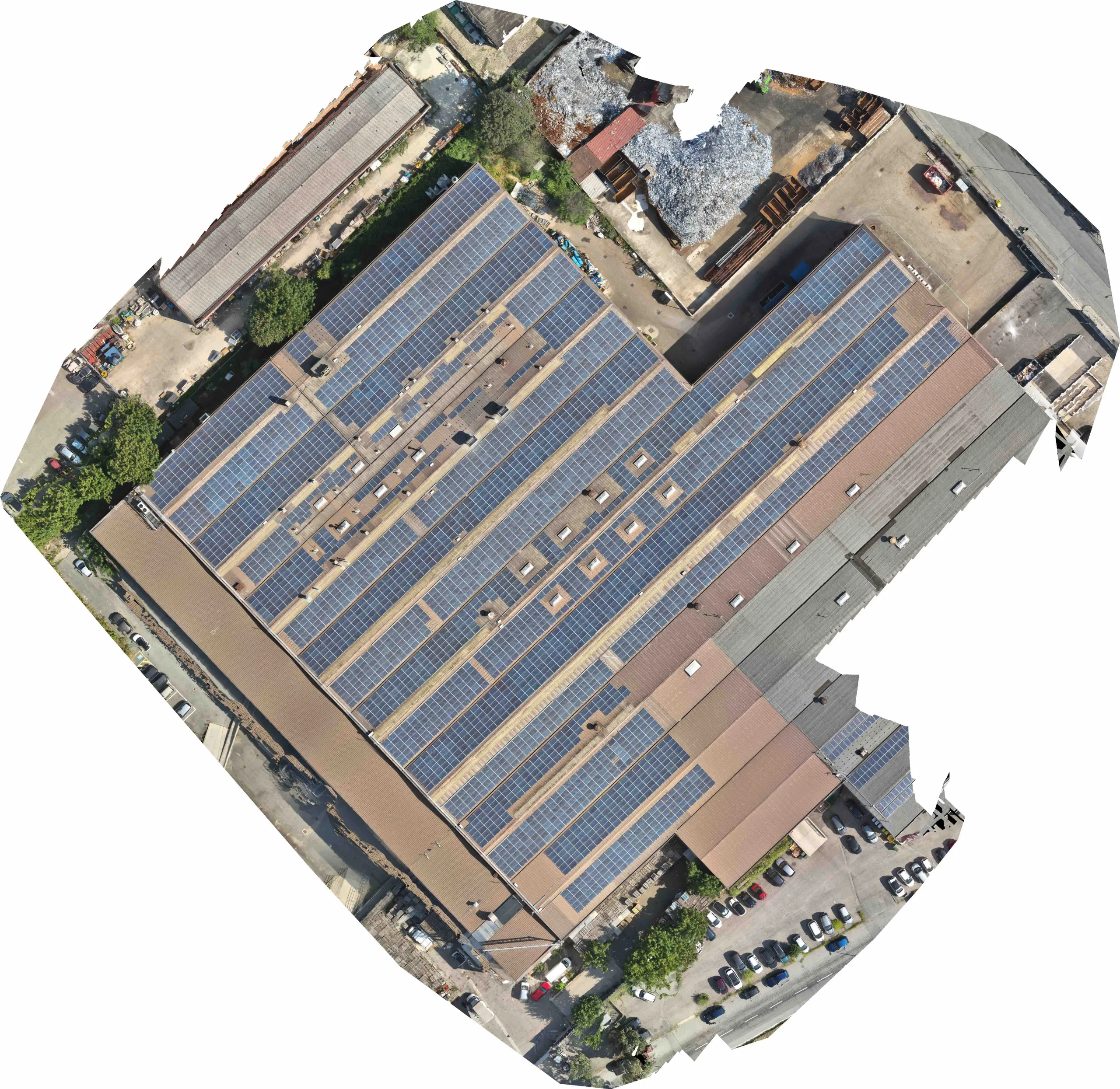 RGB orthomosaic of a rooftop solar plant