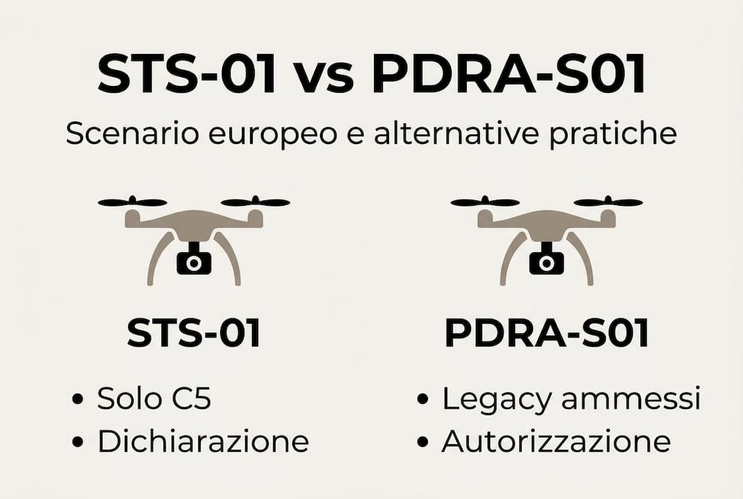 Grafico comparativo tra STS-01 e PDRA-S01: tutte le differenze a colpo d’occhio
