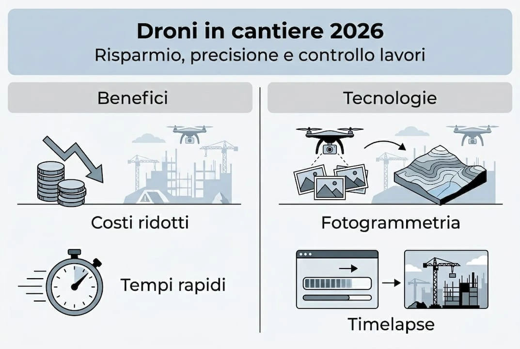 Infografica: i vantaggi dei droni e le tecnologie più innovative per il cantiere
