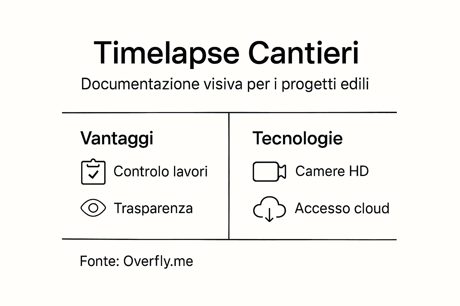 Infografica: tutti i vantaggi e le soluzioni tecnologiche del timelapse per i cantieri