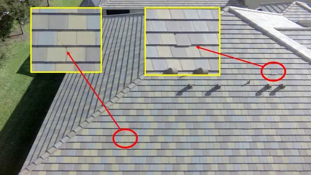 Ispezione con drone di una copertura con i difetti evidenziati – servizio in provincia di Caltanissetta