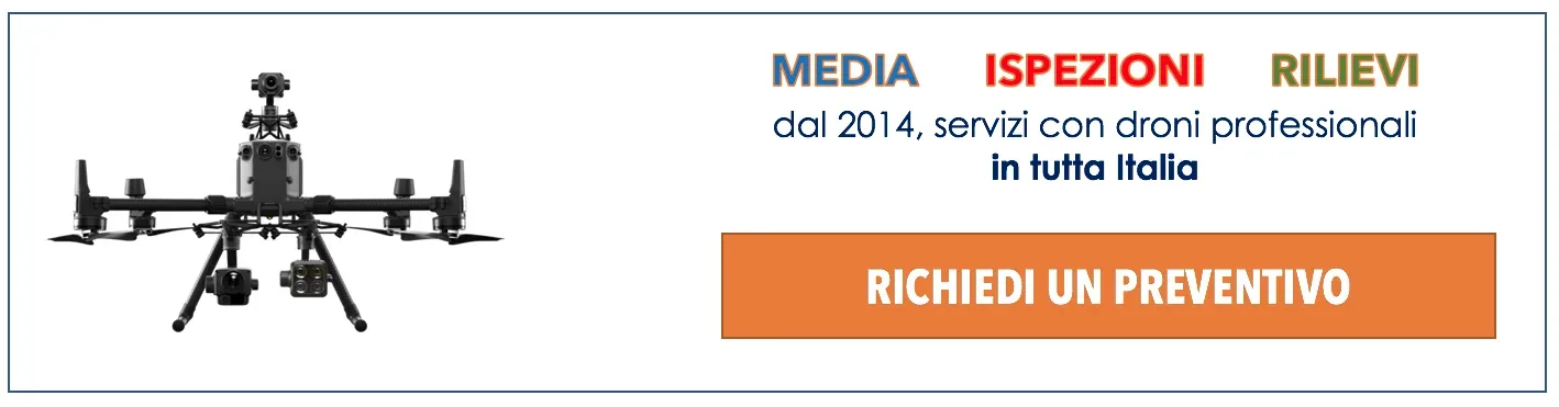 Media, ispezioni, rilievi: dal 2014 servizi con droni professionali in tutta Italia. Richiedi un preventivo