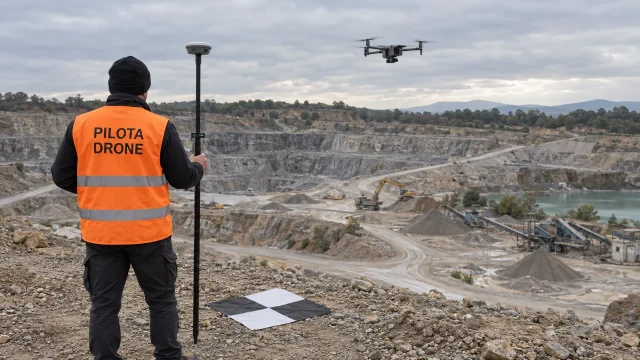 Rilievo con drone e GNSS in una cava